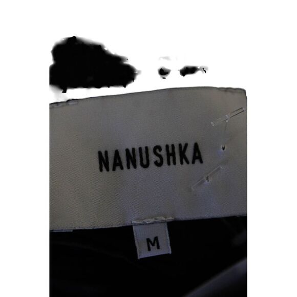 Nanushka Women's Shorts Sleeves Lace Up Ruched Mini Dress Black Size M - Picture 6 of 6